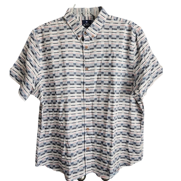 BEN SHERMAN Checked Twill Linen Blend Button Down Shirt Sz XXL NWOT - Picture 2 of 9
